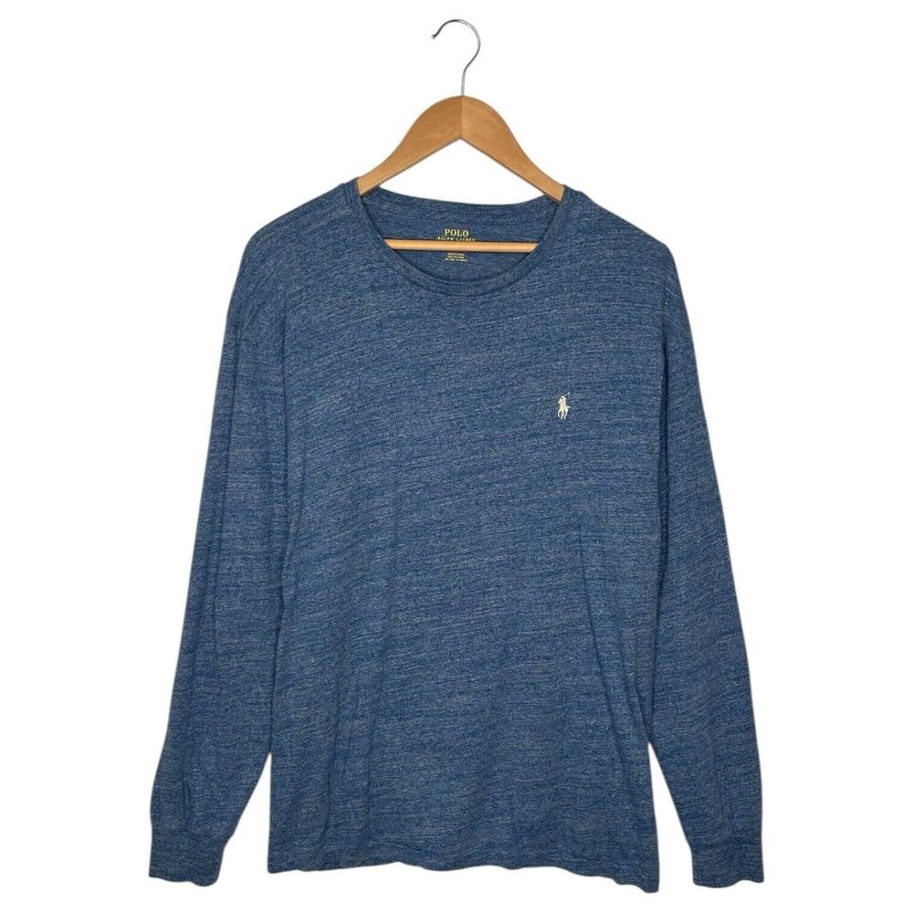 Polo Ralph Lauren Shirt Mens Large Cotton Round Neck Pullover Pony Logo Blue